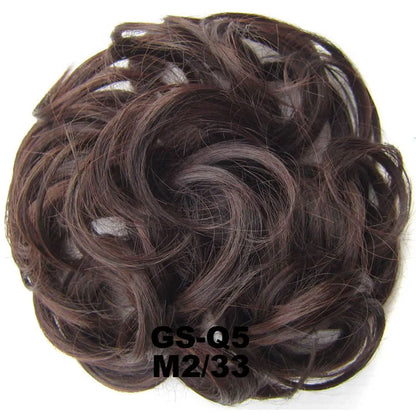 Jeedou Messy Bun Chignon Donut Hair Pad Elastic Hair Rope Rubber Band Synthetic Hairpiece Hair Accessories for Women