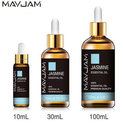 MAYJAM 10ml 30ml 100ml Jasmine Lavender Rose Sandalwood Essential Oil For Perfume Massage Spa Bath Diffuser Aroma Oil