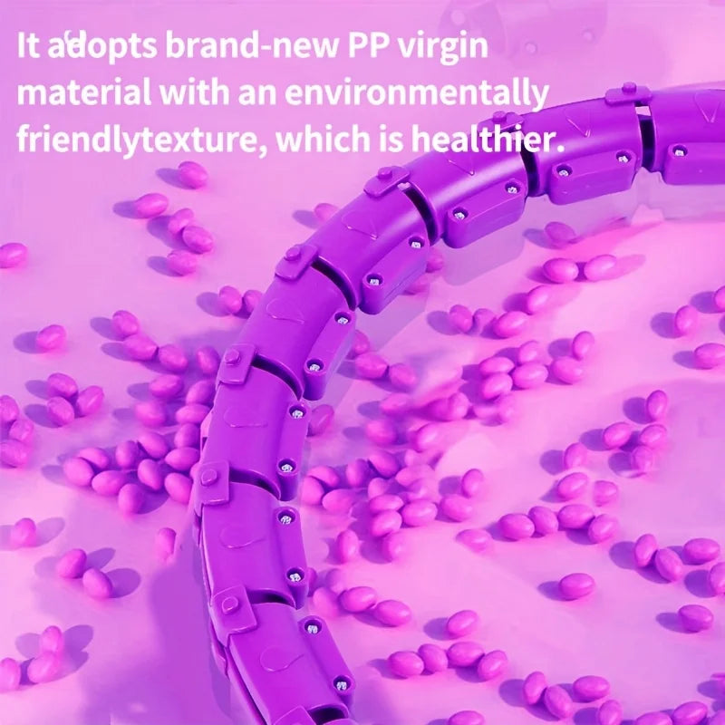 Weighted Fitness Hoop for Adults & Kids Detachable Knots Abdomen Weight Loss 2 in 1 Abdomen Fitness Weight Loss Massage