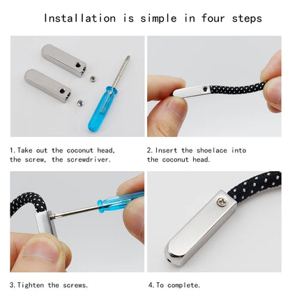 DIY Metal Aglets 4Pcs/Set Sneaker Shoestring Caps Tips for Laces Replacement Mirror Gold Silver Luxury Tape Ends Terminals