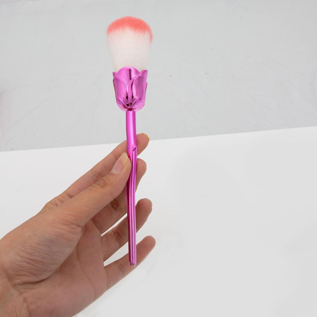 Beauty and the Beast-Inspired Rose Makeup Brushes with Glossy Handles