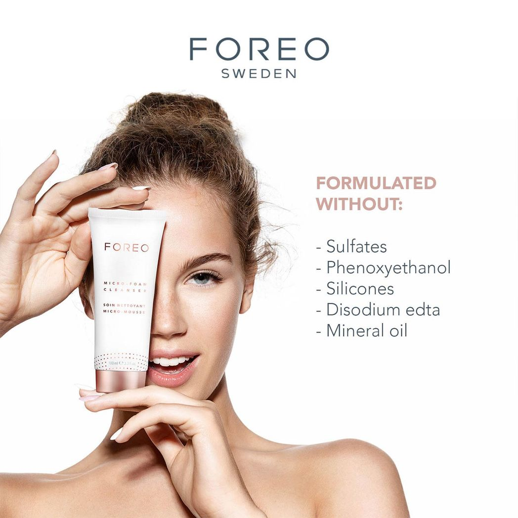 FOREO Micro-Foam Cleanser Gentle Foaming Face Wash for All Skin Types, 100ml