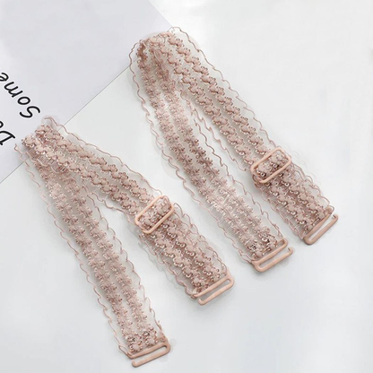 Flo Invisible Shoulder Lace Adjustable Bra Strap One Pair, Pink