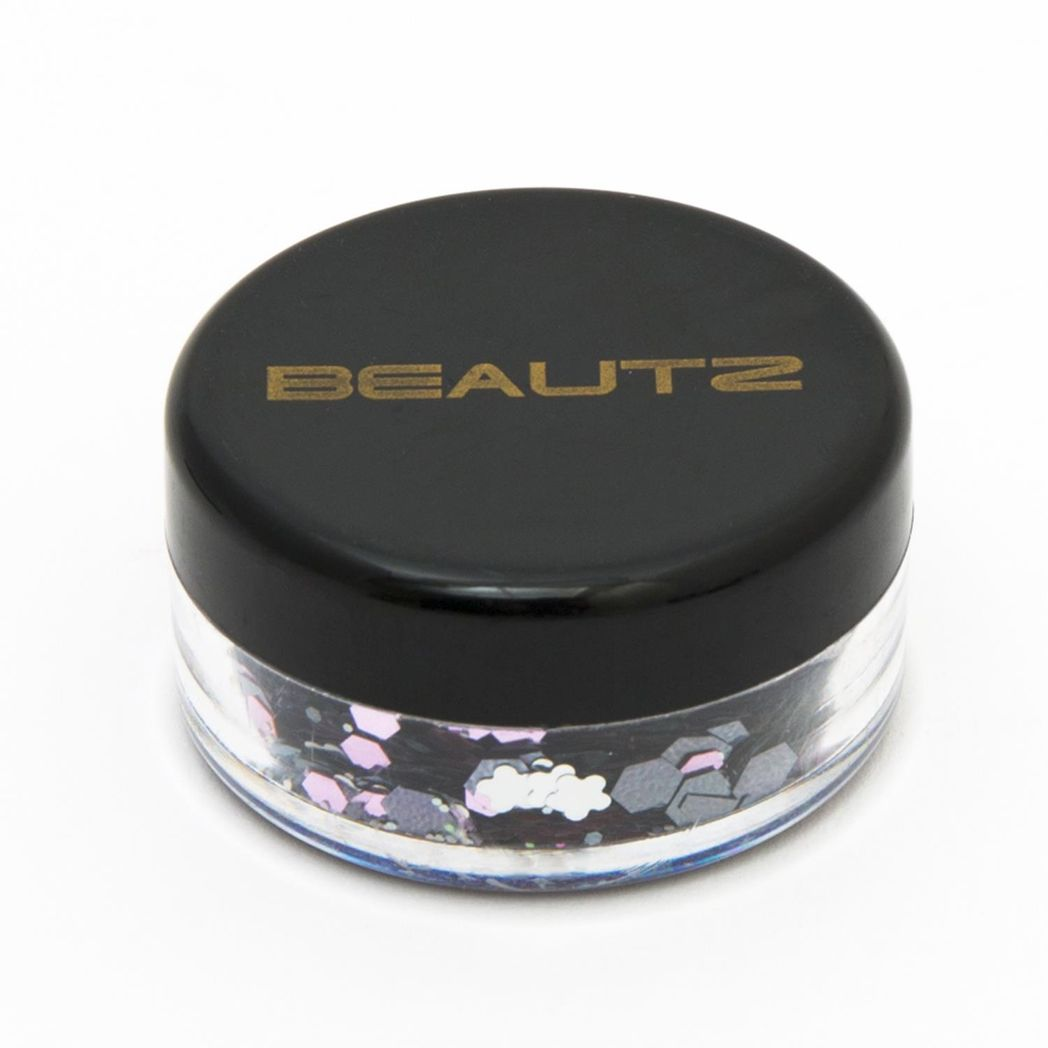 Beautz Chunky Glitter Available in 5 Varieties 10ml pot with 5g of Cosmetic Glit[Silver]
