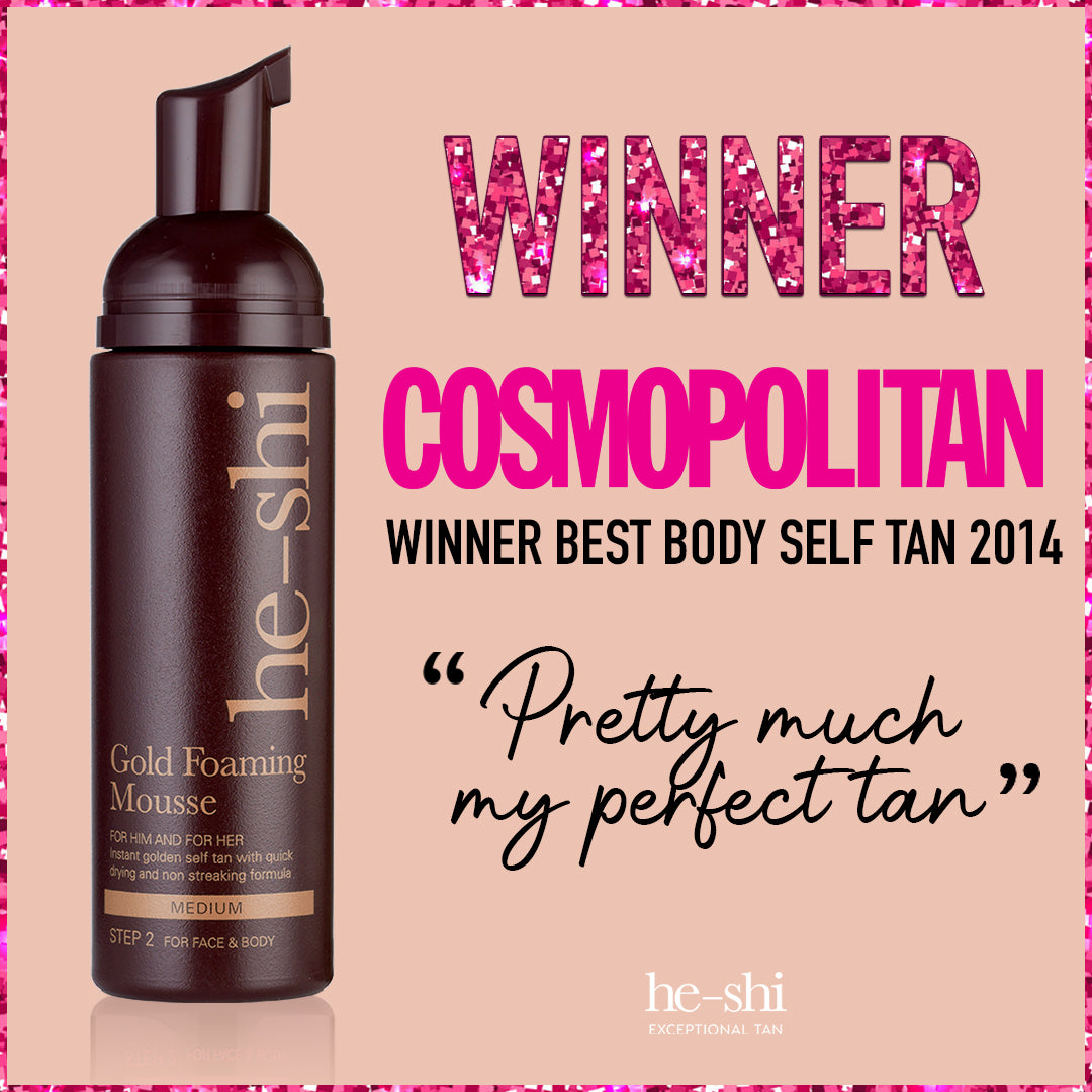 He-Shi Gold Foaming Mousse  - Medium Self Tan - Quick Dry - Easy to Apply