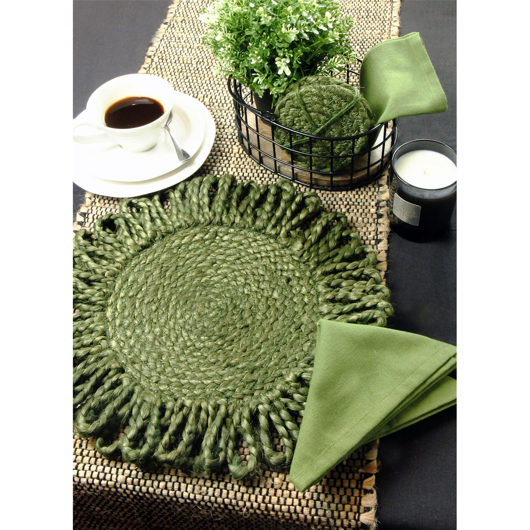 Thames Jute Star 36x36cm Olive Set of 2 Placemats