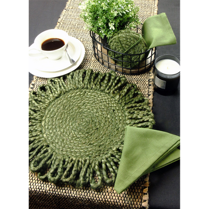 Thames Jute Star 36x36cm Olive Set of 2 Placemats