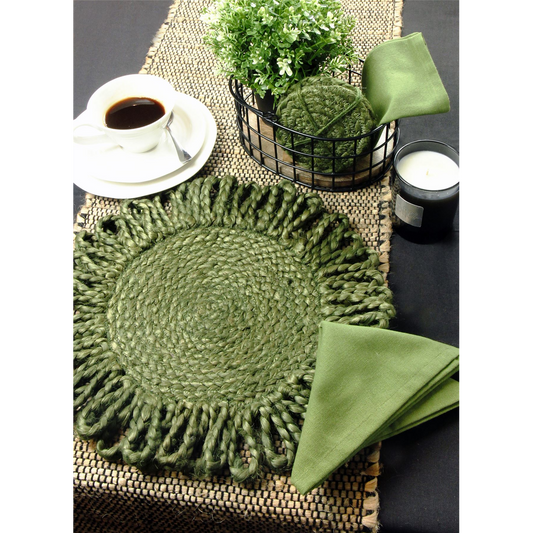 Thames Jute Star 36x36cm Olive Set of 2 Placemats