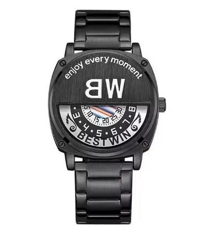 Bestwin Mens Fashion Dated Waterproof Black Bracelets Watch 919H