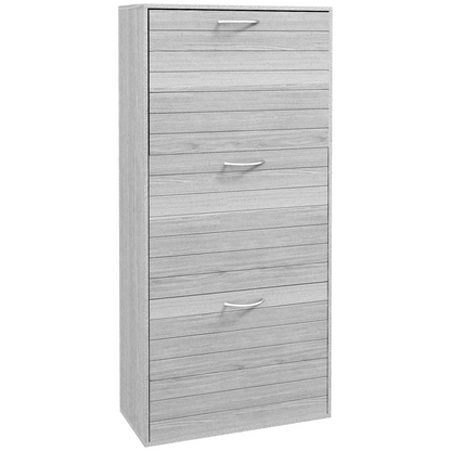 HOMCOM Slim Shoe Storage Cabinet with 3 Flip Drawers for 12 Pair of Shoes