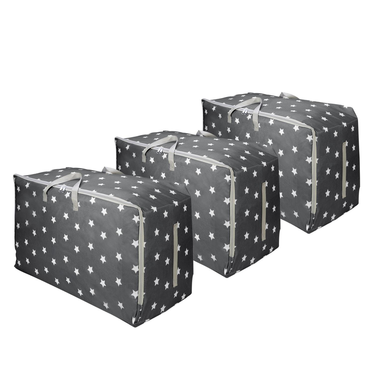 VINSANI 3pc STORAGE BAGS DARK GREY STAR 0000341