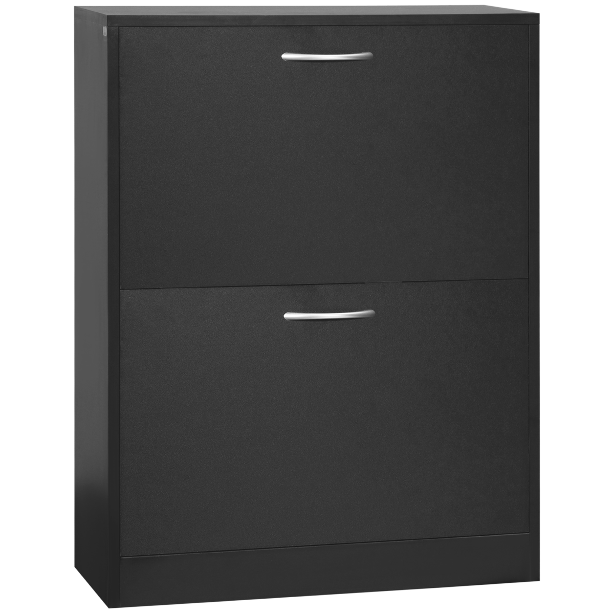 Shoe Cabinet Storage Cupboard 2-Tier Wood 12 Pairs Black