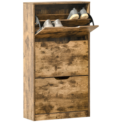 Shoe Cabinet Entryway Rack with 3 Flip Drawers Adjustable for 18 Pairs